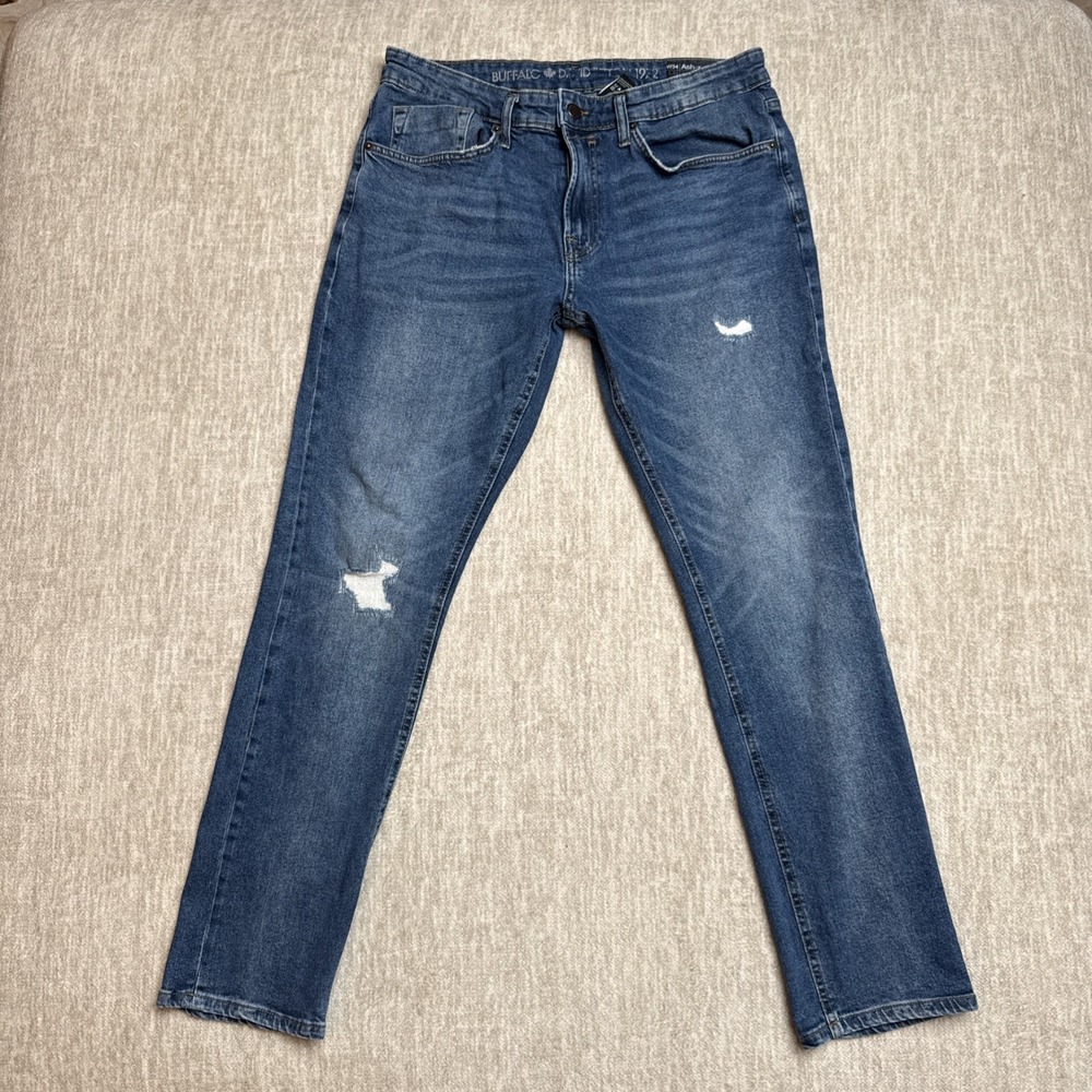 Buffalo David Bitton Jeans Mens 34x32 Jackson Straight Stretch Denim Blue